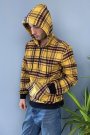 Erkek Arkası Baskılı Kapüşonlu Sweatshirt Kanguru Cepli Oversize