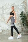 Dar Kesim Çizgili Spor Tayt Brfrend Polyemid Leggings