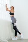 Lismina Kadın Dar Kesim Çizgili Spor Tayt Brfrend Polyemid Leggings