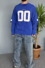 Erkek Oversize Baskılı Old School Saks Sweatshirt