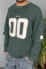 Erkek Oversize Baskılı Old School Yeşil Sweatshirt